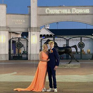 Coral Ashley Lauren Size 6 Prom Dress